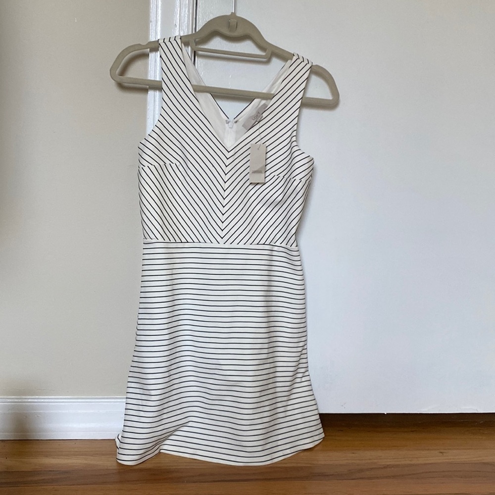 Elegant Striped White Dress